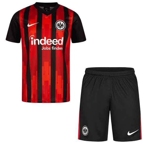 Camiseta Eintracht Frankfurt Primera equipo Niños 2020-21 Negro Rojo